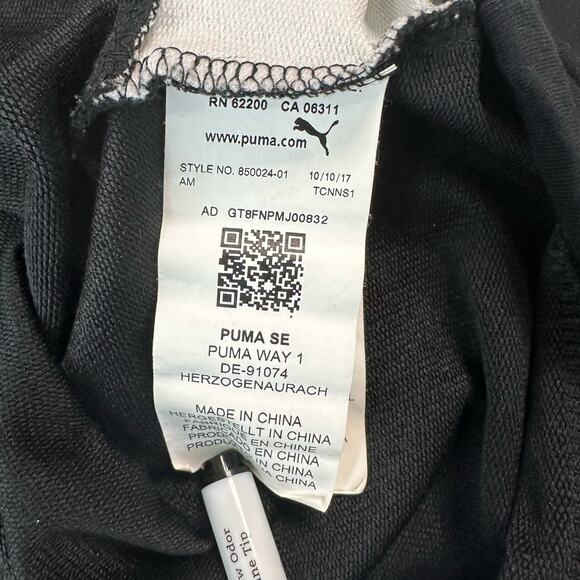 Puma Black/White Hoodie Graphic Crop Long Sleeve Pullover WMNS L 850024-01 Logo - Picture 8 of 8